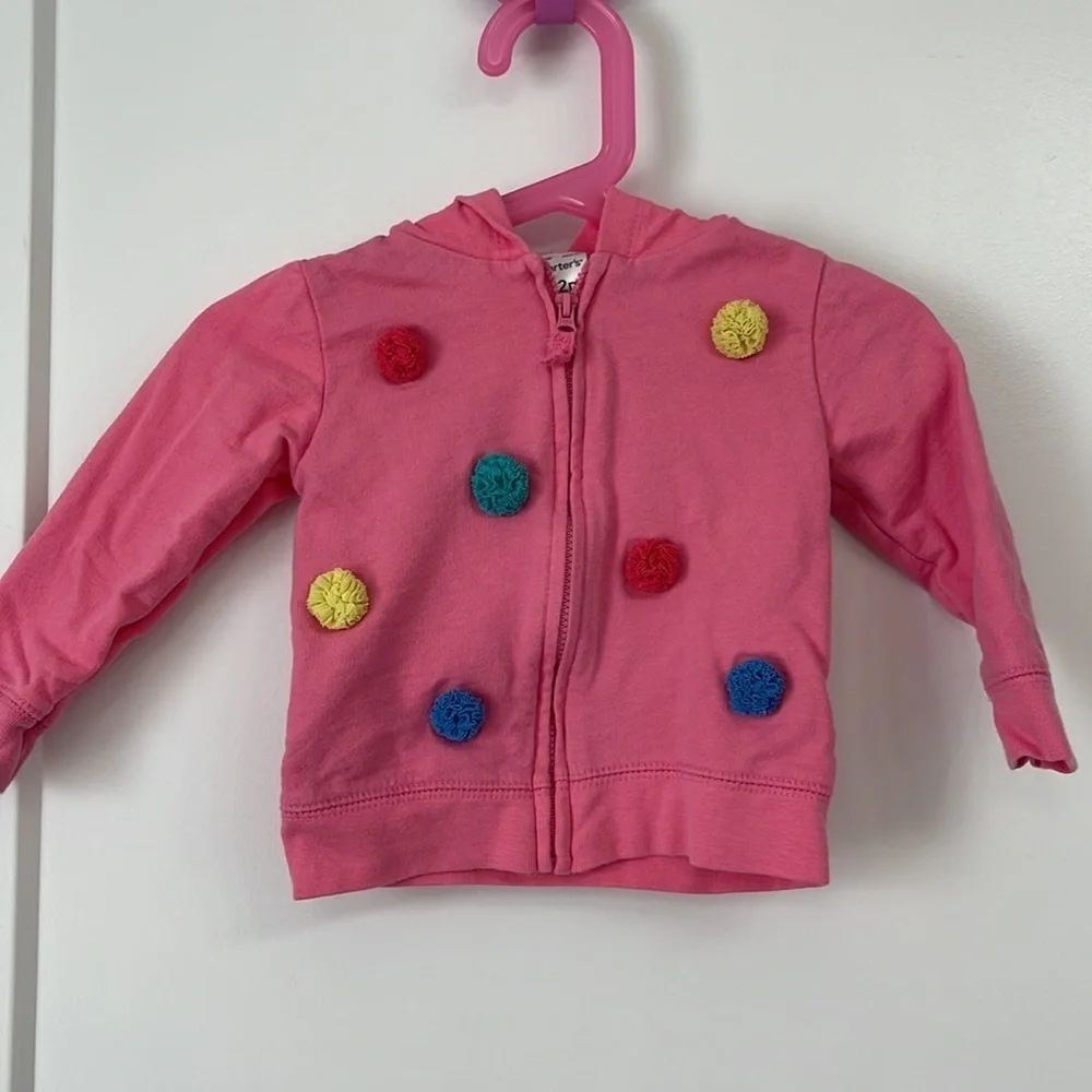 Carter’s pink sweatshirt with Pom Poms